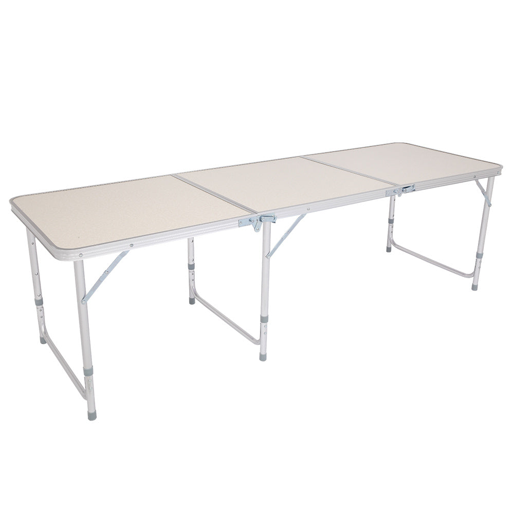 6ft Silver Outdoor Folding Table Aluminum Alloy Rectangular 50kg