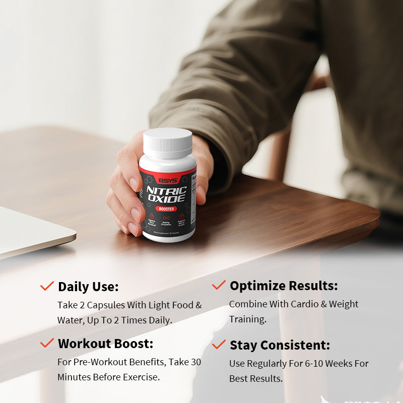 BSYS Nitric Oxide Support Promotes Healthy Blood Flow Vascular Relaxation Muscle Oxygen & Nutrient Delivery Fatigue Resistance WorkoutPerformance AthleteEssential VascularHealth
