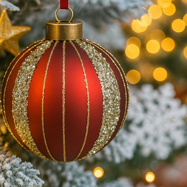 4PCS Set Christmas Glass Ball Ornaments Holiday Tree Hanging Decorations Party Decor Supplies FBA Shipment