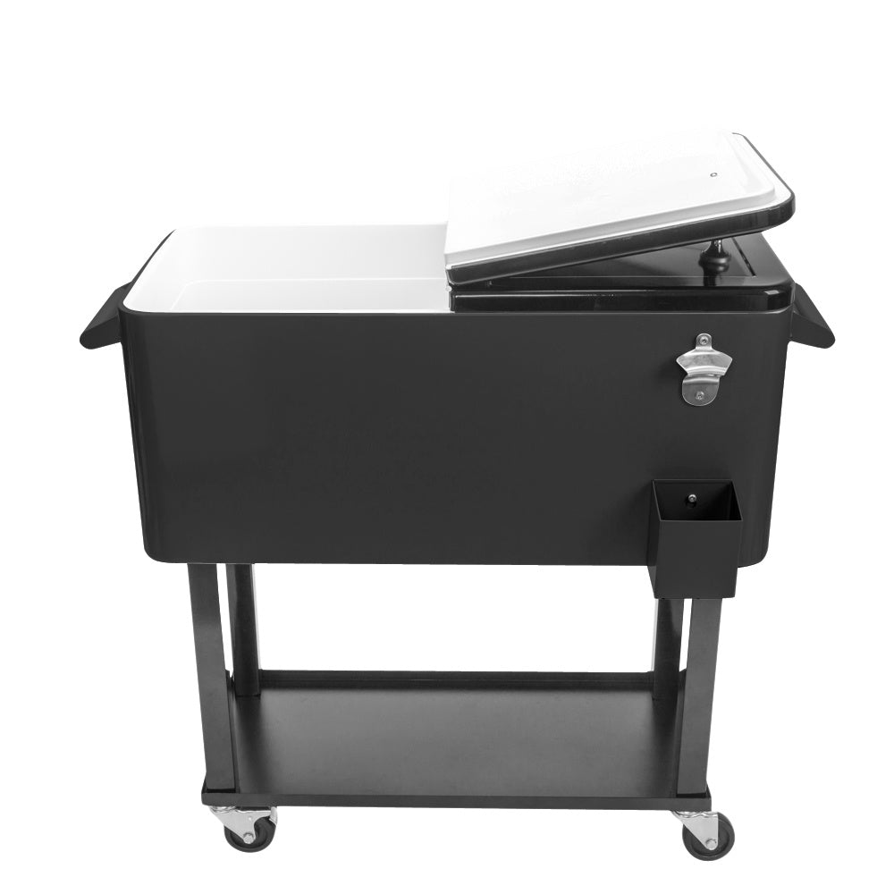 80qt Black Box Body Black Foot Tube Freezing And Insulation Cart