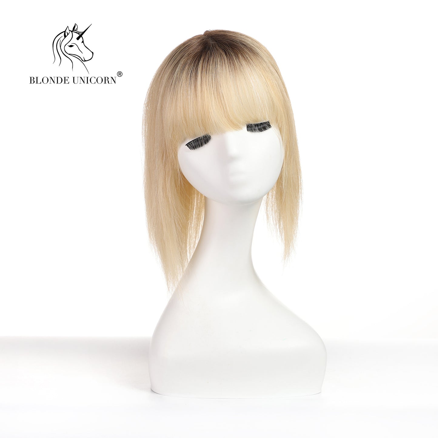 Blonde Ombre Bleach Blonde Hand Made Real Human Hair Toppers For Women