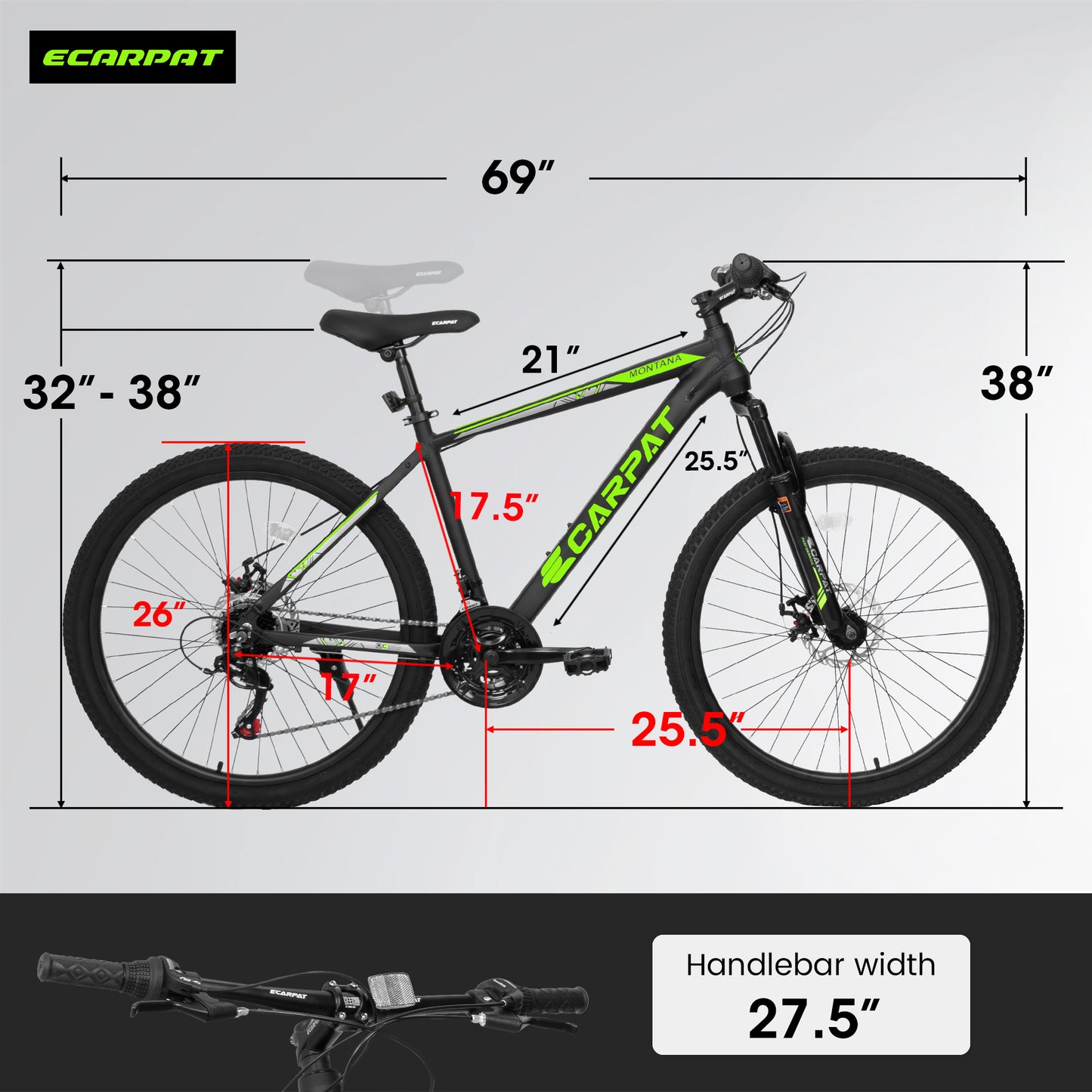 A26322 26-inch Mountain Bike Aluminum Frame Shock Absorbing Front Fork Bike 21-speed Disc Brake Mountain Bike