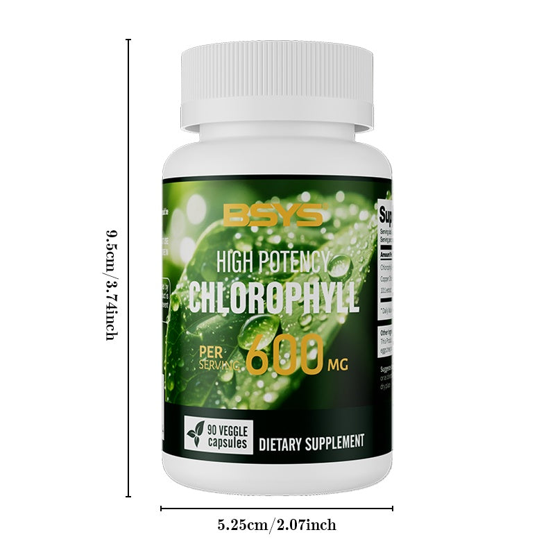 BSYS Chlorophyll Capsules Fat Metabolism Support Aid Blood Purification & Detox Boost Digestive Health & Constipation Relief Helper Immune System Enhancement Daily Detox & Wellness Supplemen