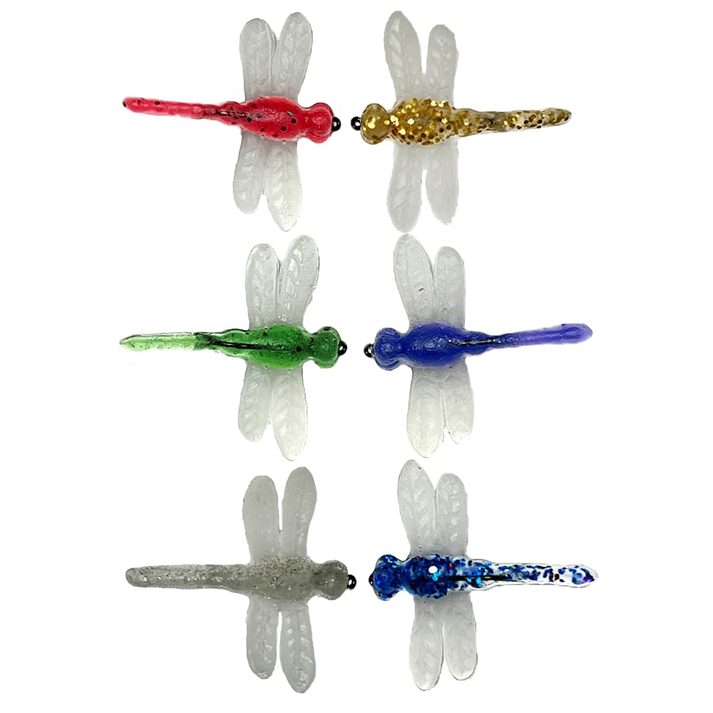 DELONG LURES - Insect Fishing Lures Bug Lures Soft Plastic Fishing Lures for Panfish Fishing Lures for Bass (A-1.75" Dragonfly)