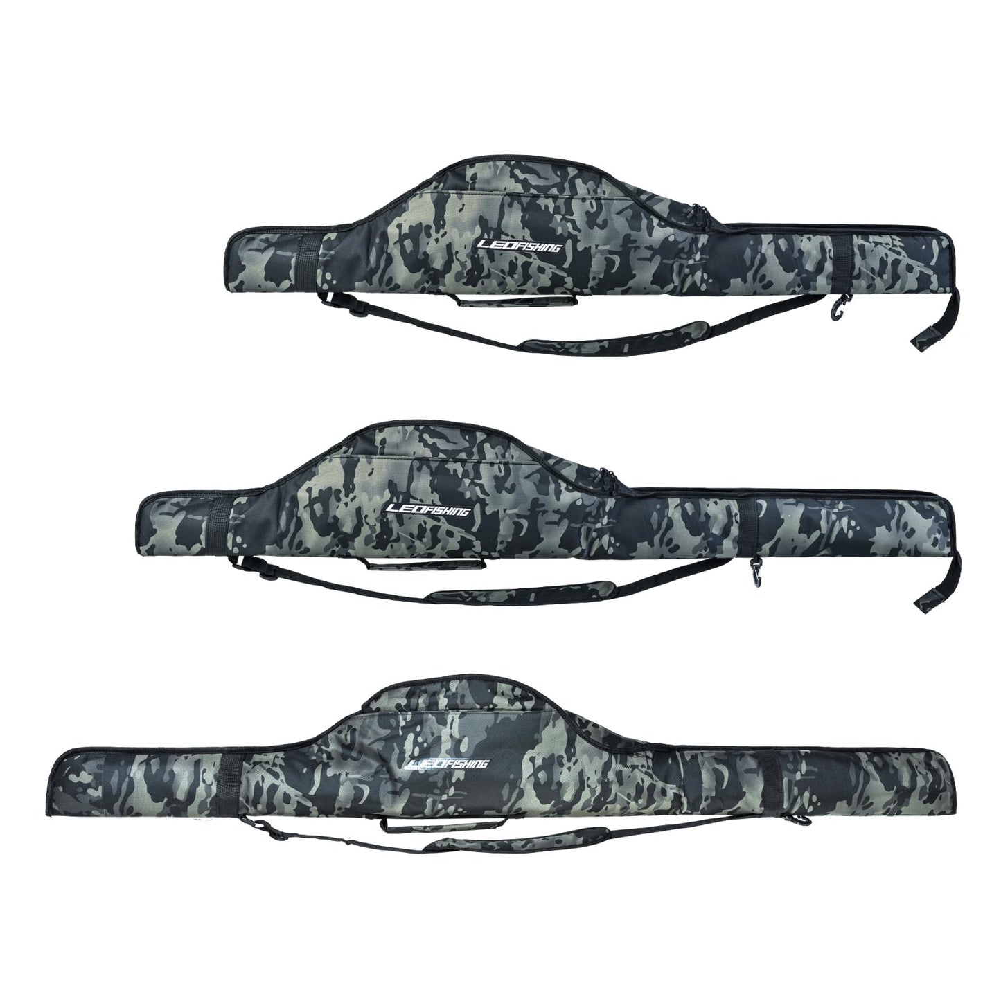 LEOFISHING Portable Folding Fishing Pole Bag 3.94ft/4.59ft/5.25ft Fishing Rod and Reel Protective Case Fishing Tackle Storage Bags Carry Organizer Outdoor for Fishing 3 Size (Medium(140cm/4.59ft))