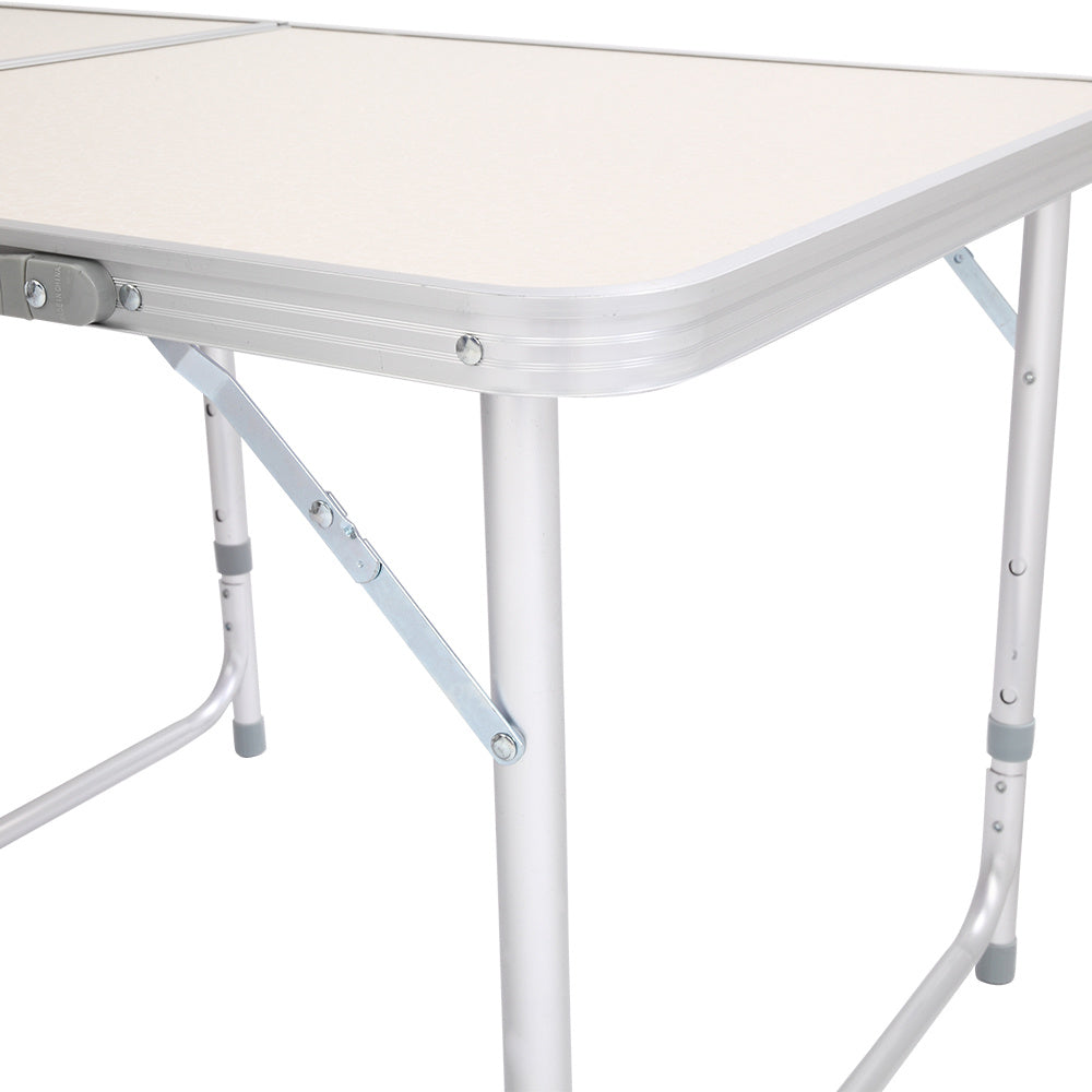6ft Silver Outdoor Folding Table Aluminum Alloy Rectangular 50kg
