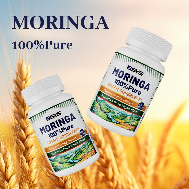 BSYS Moringa Capsules Antioxidant & Anti-Inflammatory Support Blood Sugar Health Aid Cholesterol Balance Formula Heart Wellness Support Immune Boost & Natural Defense Daily Superfood Suppl