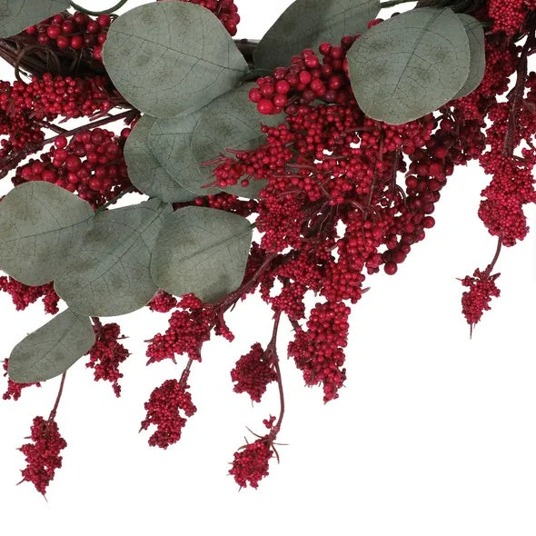 29 Artificial Christmas Wreath With Eucalyptus Berries,Decorations For Everyday Farmhouse Window OutdoorIndoor