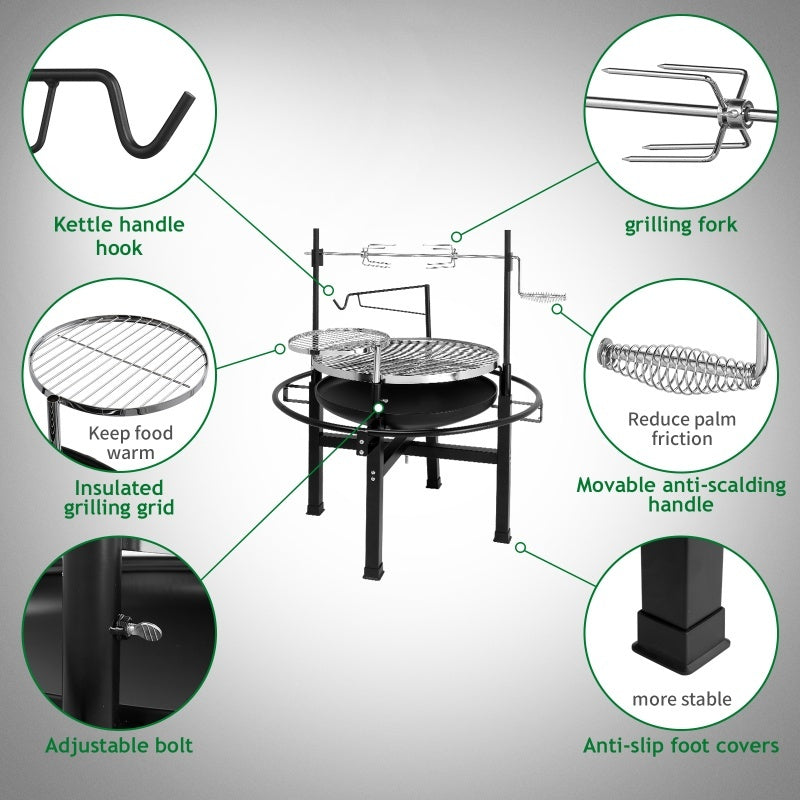 Round Black Iron Spray Coated Grill