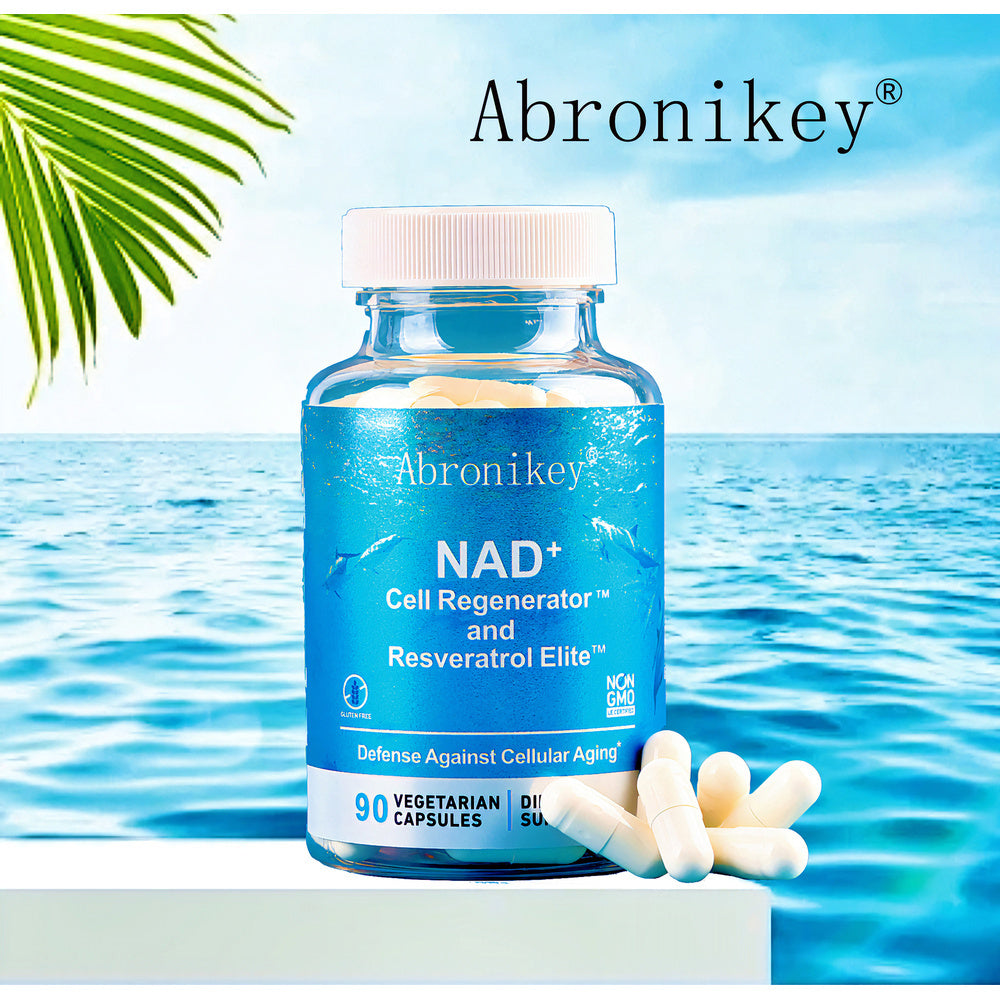 Abronikey NAD Cell Regeneratorand Resveratrol Elite - Nads Niacinamideriboside Supplement - With Trans-resveratrol, Quercetin - Energy,Focus- 90Capsules Dietary