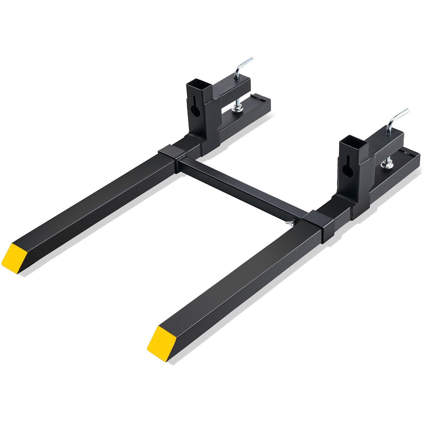VEVOR Pallet Forks, 2000 Lbs Clamp On Pallet Forks,Total Length Tractor Bucket Forks With Adjustable Stabilizer Bar, Heavy Duty Pallet Forks For Tractor Attachments, Skid Steer, Loader Bucket