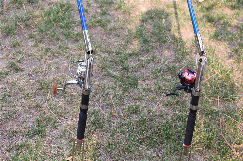 Fishing Rod, Spring Rod, and Stand