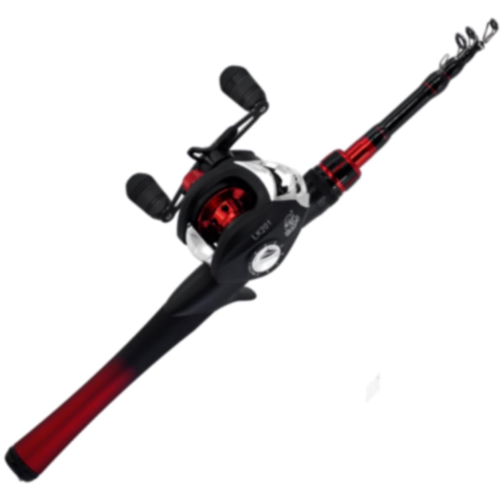 Kilitn Fishing Rod and Reel Combo Baitcasting Combo Baitcast Reel 5 Foot Durable Fiberglass Telescopic Rod with Fishing Line Full Kits Comfortable Handle (Left)