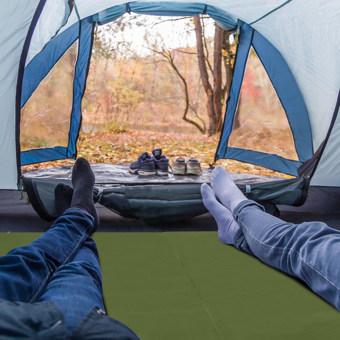 75x30x2.5in, Memory Foam, Army Green, Camping Mattress With Storage Bag