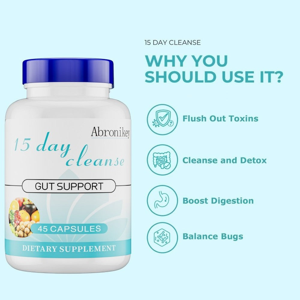Abronikey 15 Day Purification - Intestinal And Colon Support Caffeine Free 1 Advanced Formula Containing Senna Leaves,rat Plumskin