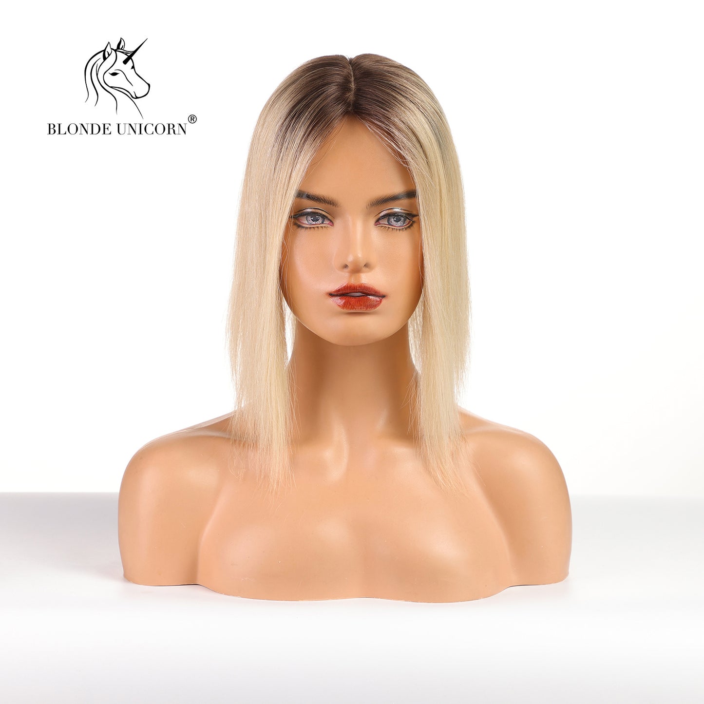 Blonde Ombre Bleach Blonde Hand Made Real Human Hair Toppers For Women