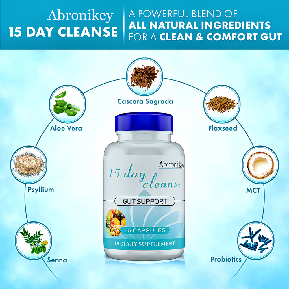 Abronikey 15 Day Purification - Intestinal And Colon Support Caffeine Free 1 Advanced Formula Containing Senna Leaves,rat Plumskin