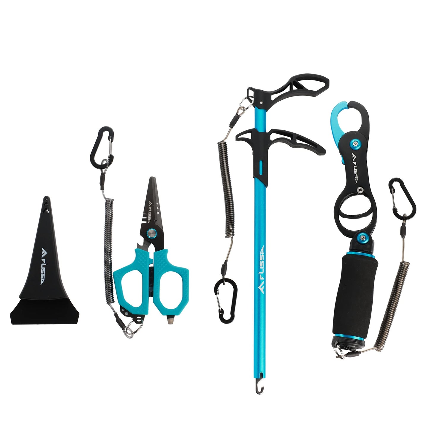FLISSA 3PCS Fishing Tool Kit Fishing Tools Set with Fishing Pliers Fish Hook Remover and Fishing Braided Line Scissors with Sheath Saltwater Resistant Fishing Gear with Fish Lip Gripper