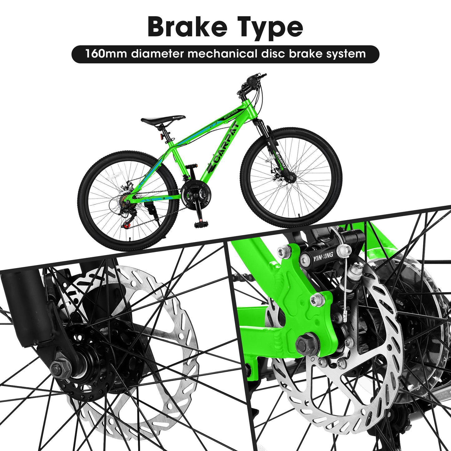 A24299 24 Inch Mountain Bike Bicycle For Adults Aluminium Frame Bike Shimano 21-Speed With Disc Brake
