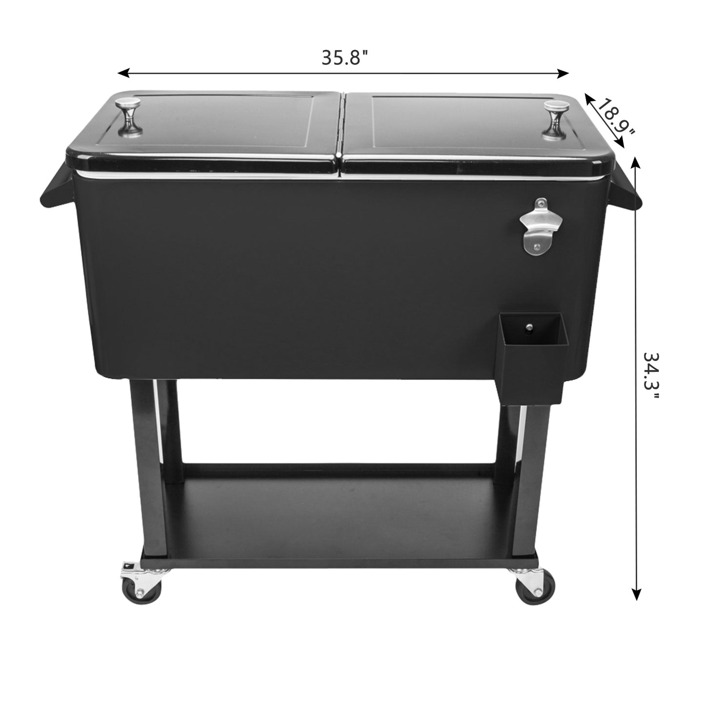80qt Black Box Body Black Foot Tube Freezing And Insulation Cart