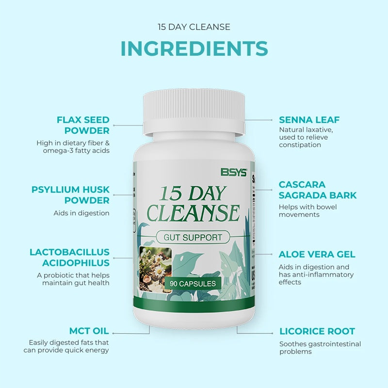 BSYS Intestinal Cleanse Capsules Promote Regular Bowel Movements Digestive System Detox Support Gut Health DailyDetox GutHealthCare