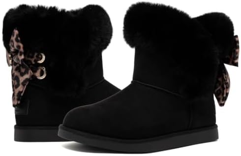 Juicy Couture Women's Slip On Winter Snow Boots Warm & Insulated Fur Lining Comfortable Fashion Booties