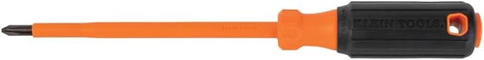 Klein Tools 6836INS Insulated Screwdriver, Made in USA, 1000V #2 Phillips Tip Screwdriver with 6-Inch Shank, Tip-Ident, Cushion-Grip Handle