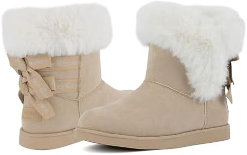 Juicy Couture Women's Slip On Winter Snow Boots Warm & Insulated Fur Lining Comfortable Fashion Booties