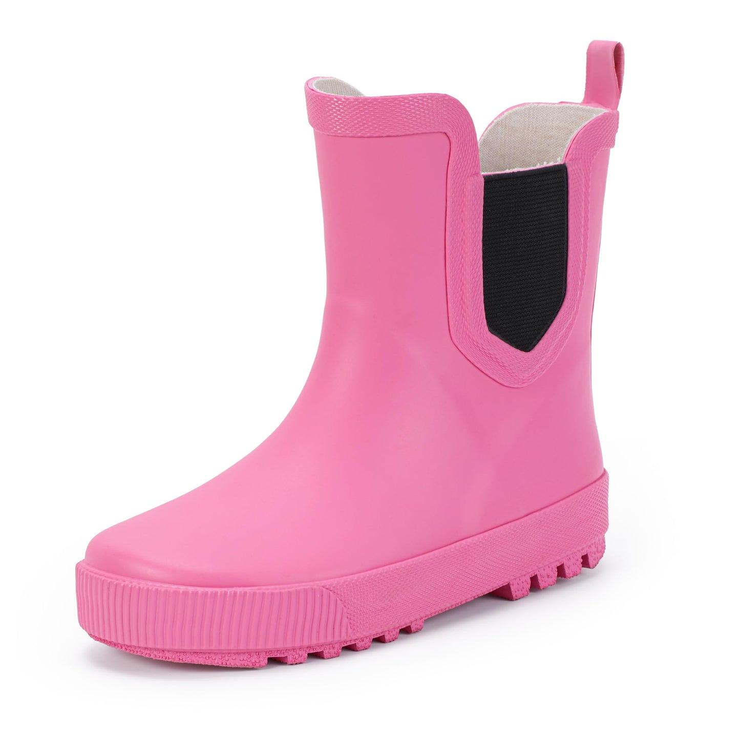 Hehainom Girls Rain Boots Toddler Kids Rain Boots Size 6 Hot Pink Waterproof Rainboots Easy-on Light Weight Chelsea Rain Shoes