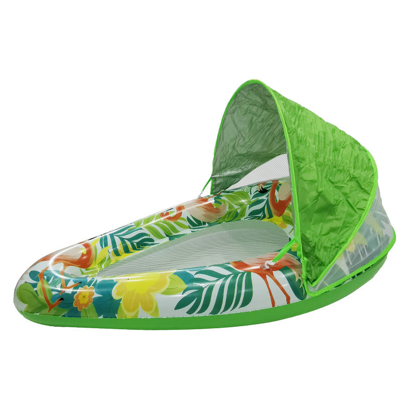 1pc Thick Large Swimming Pool Float With Cup Holder And Sunshade, Essential For Pool Parties And Beaches, Comes With A Manual Air Pump
