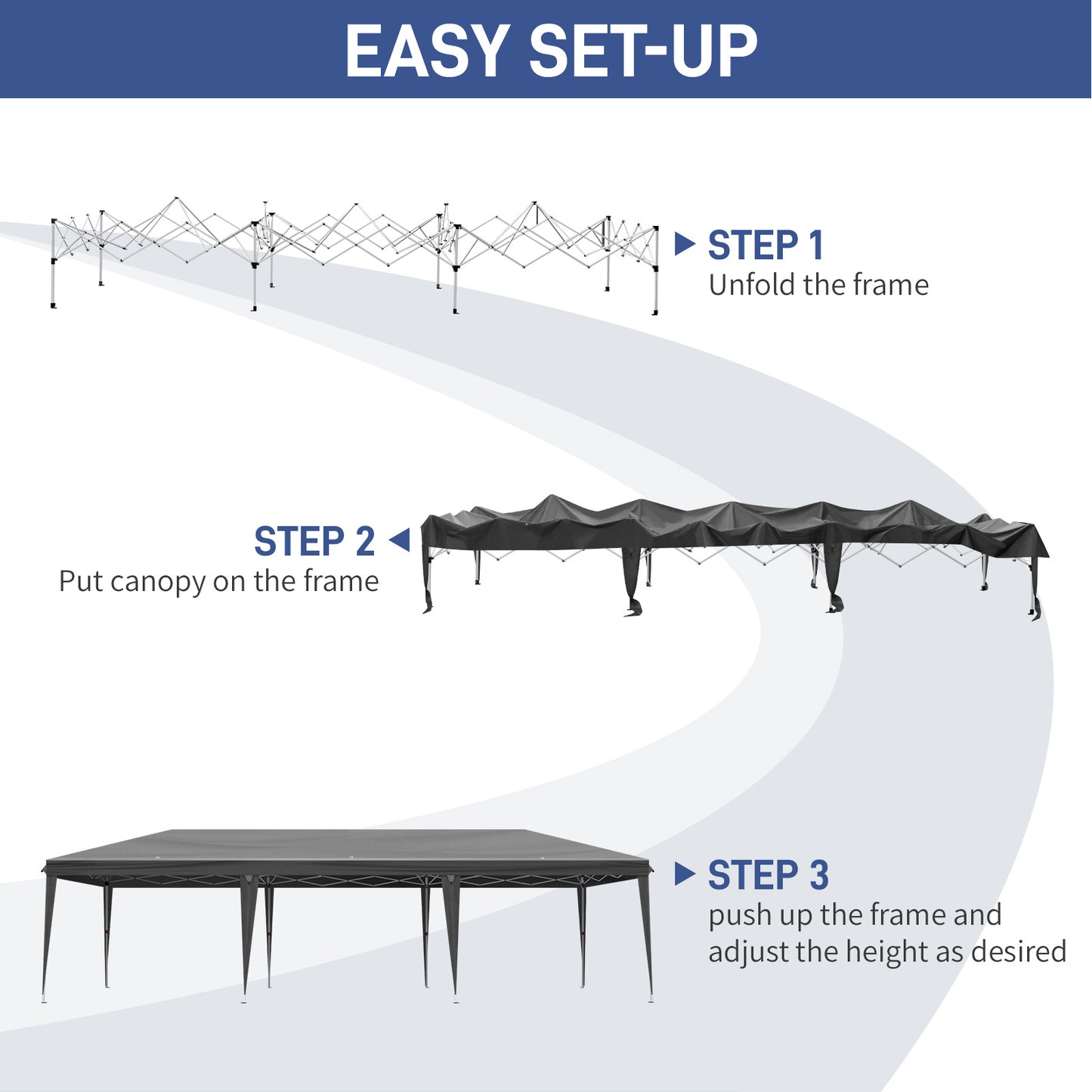 10x30ft Dark Grey, No Fence, Folding Shed Oxford Cloth White Spray Plastic Frame With 8 Sandbags With Tug Bag