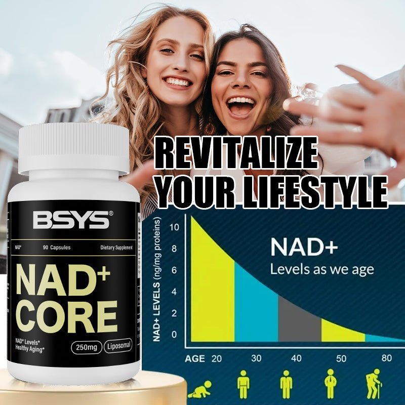 BSYS NAD Supplements Anti-Aging Vitality Support Metabolic & Cognitive Health Boost Mitochondrial Energy Enhancement Healthy Weight Management & Insulin Balance Aid Active Aging Formul