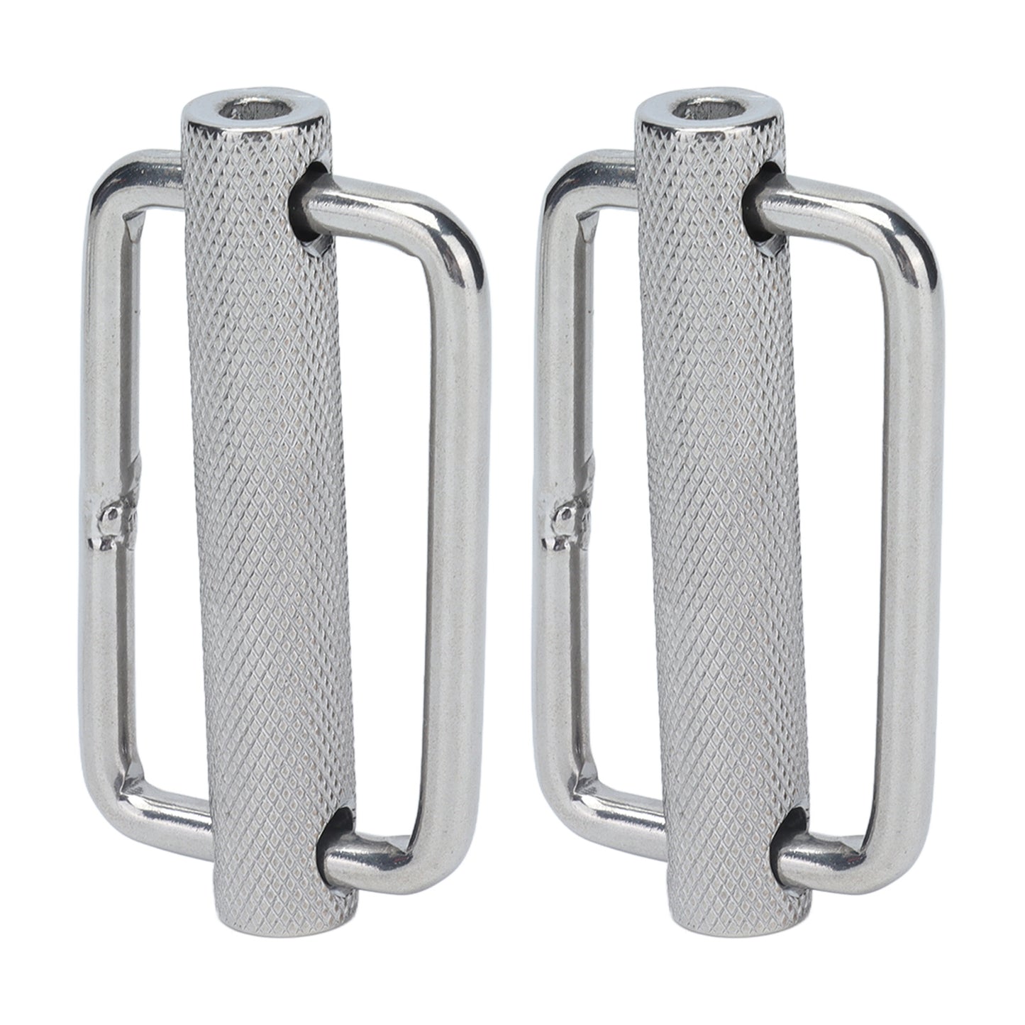 2Pcs Slide Buckle 316 Stainless Steel Rectangle Adjustable Knurled Roller Belt Buckles50mm
