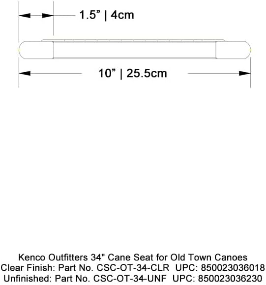 Kenco Outfitters 34" Cane Seat for Old Town Canoes - Unfinished