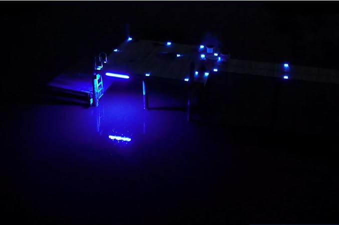 Hydro Glow LED Dock Master Blue - Dock Mounted Fishing Light, 3,000 Lumen Output, 20-ft Waterproof Cord