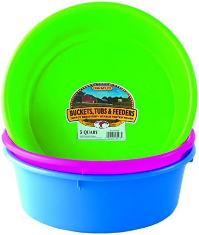 Little Giant® Plastic Utility Pan | Feed Pan | Durable & Versatile Livestock Feeding Bucket | Made in USA | 5 Quart | Berry Blue