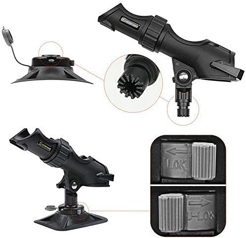 HITORHIKE Fishing Rod Holder Universal Fit Kit Allows for 360-degree Adjustment Kayak Fishing Boat Powerlock Rod Holder