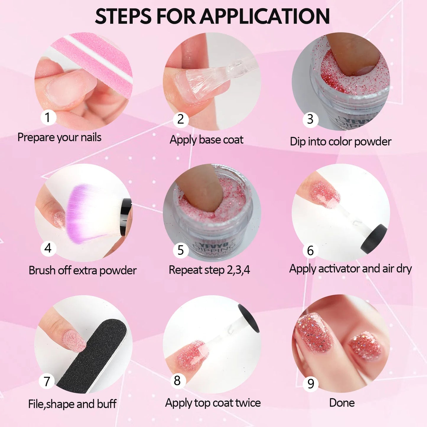 Acrylic Nail Kit Dip Powder Nail Kit Starter, 20 Colors Fast Dry Powder Nail Dipping Kit, With Base & Top Coat Activator Dip Nail Kit For French Nail Art Manicure DIY
