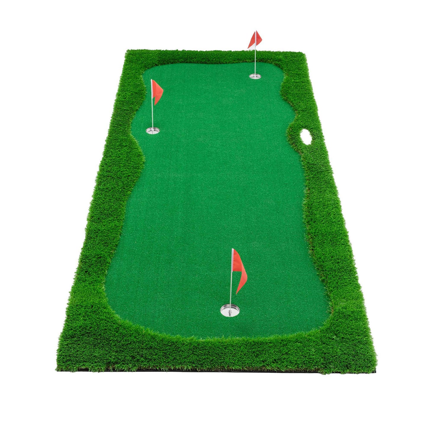12x5 FT Golf Putting Green, Golf Training Mat With High-quality Turf, 3 Holes, 3 Flags And Cups For Indoor Outdoor