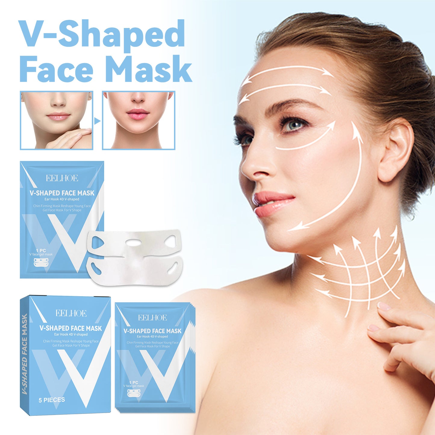 Small Face Shaping Ear Hanging V-face Lifting Facial Mask
