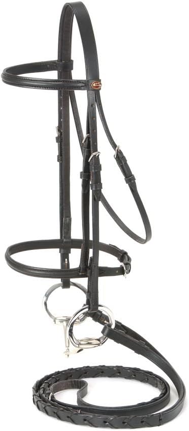Silver Fox Raised Snaffle Bridle Black Pony