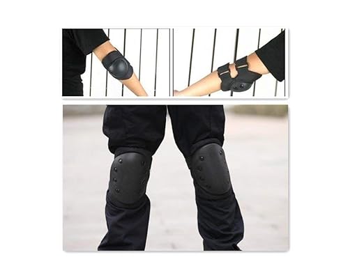 Tactical Knee Pad Elbow Pad Set Airsoft Knee Elbow Protective Pads Combat Paintball Skate Outdoor Sports Safety Guard Gear (Woodland, M, 4pcs Set)