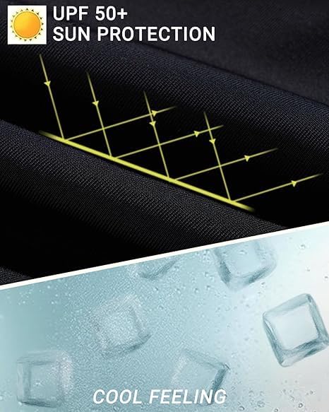 Holipick レディース長袖水着 - 3ピースラッシュガード ショートパンツ付き ジッパー付きSPFスイムシャツ ブラ内蔵