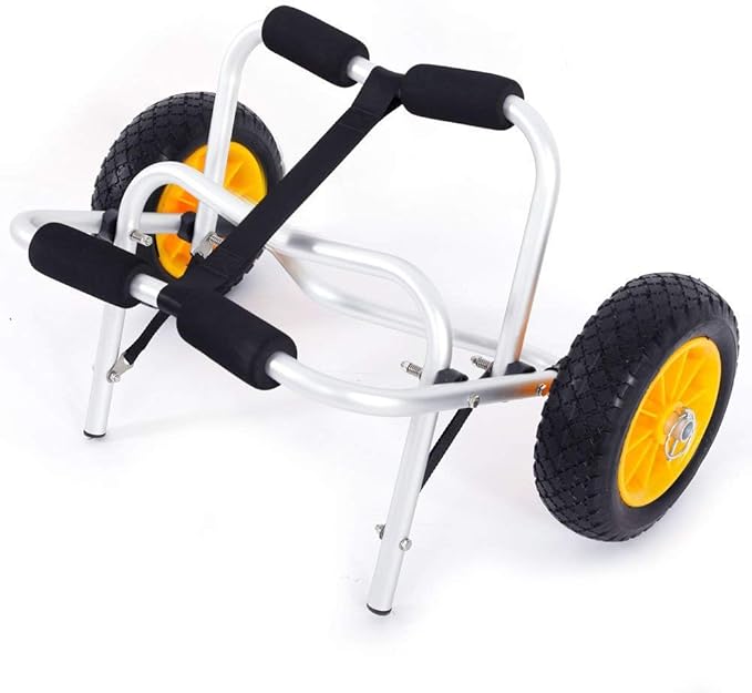 Ktaxon Kayak Cart Boat Canoe Carrier Dolly Trailer Tote, Foldable Paddle Board Trolley Boat Trailer Transport with NO-Flat Airless Tires Wheels
