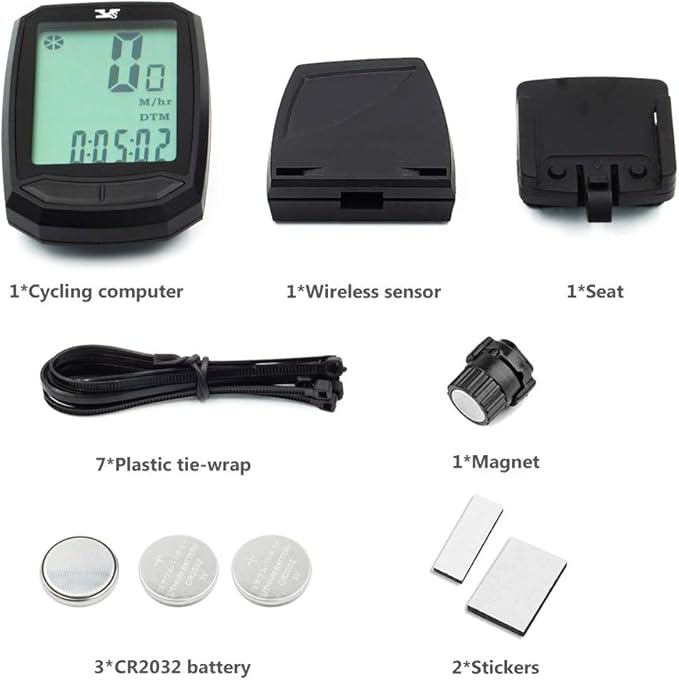 Bicycle Speedometer Waterproof Wireless Cycle Bike Computer Bicycle Odometer with LCD Display & Multi-Functions