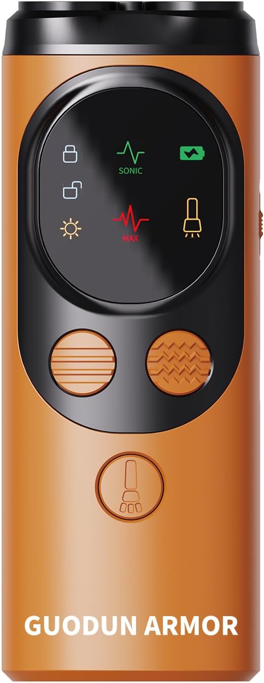 Anti Barking Device for Dogs, 3X Ultrasonic Dog Bark Deterrent Device with Training Modes Stop Neighbors Dog Barks, Portable Dog Training Tool with Flashlight Indoor Outdoor Use, Orange, Black