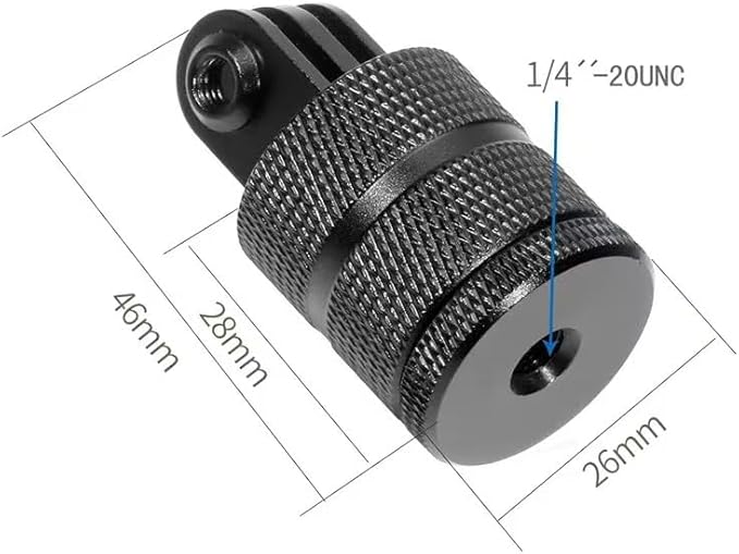 Aluminum Camera Tripod Adapter 1/4"-20 Conversion Adapter Mounts Compatible with Gopro Action Cameras Insta360 and Other Standard 1/4 Accessories, Quarter Inch Mount Adapter (Type FF)