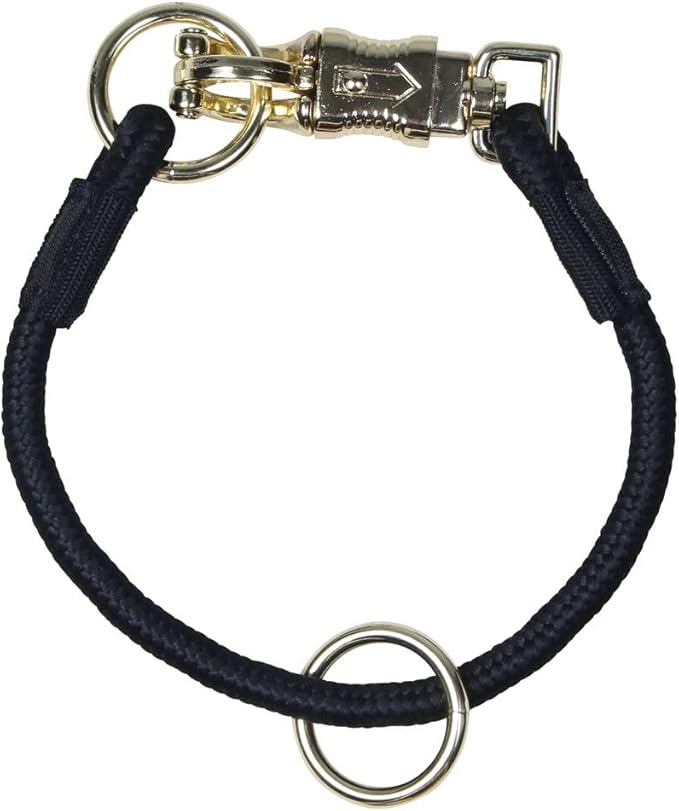 Dura-Tech Quick Release Tie Rope | 22" Braided Rope | Brass Plated Quick Release & Tie Ring | Multi-Use Safety Tie for Horse Barns, Stalls, and Gates | Color Black