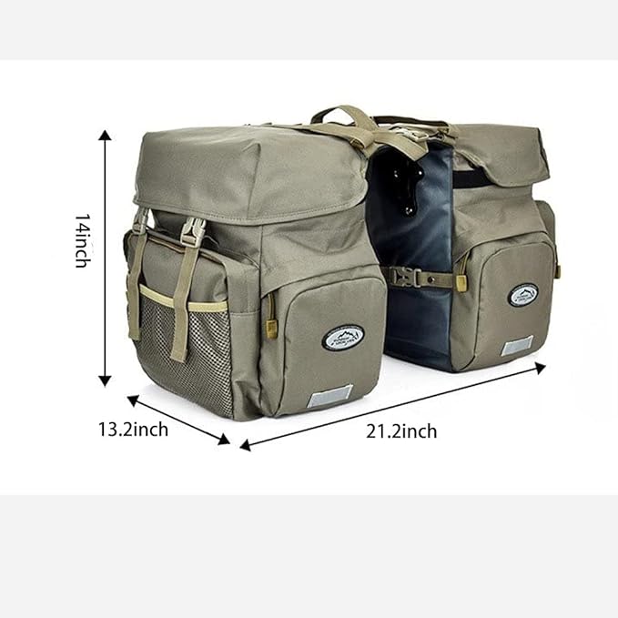 50L Panniers Bike Bags, Waterproof Bike Panniers Made of High-Density 600D Polyester for Durable Use, Bike Saddle Bag come with Reflective Trim and Rain Cover, Easy Organize in 7 inch Rack