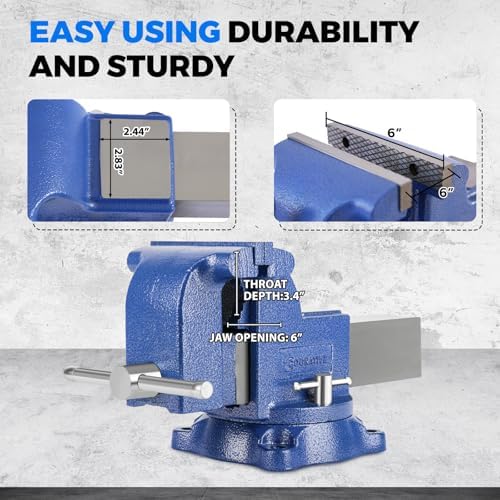 6” 360° Ductile Iron Bench Vise, 13200LB Force